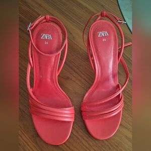 Zara Women's Red Strappy Sandals